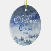 Mijn eerste kerstfeest als neef Waterverf Winter Keramisch Ornament (Rechts)