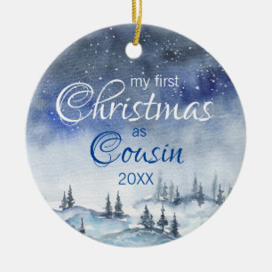 Mijn eerste kerstfeest als neef Waterverf Winter Keramisch Ornament
