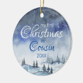 Mijn eerste kerstfeest als neef Waterverf Winter Keramisch Ornament (Links)