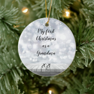 Mijn eerste kerstfeest als oma keramisch sieraad ornament