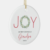 Mijn eerste kerstfeest als opa Joy Wreath Keramisch Ornament (Rechts)