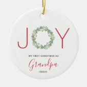 Mijn eerste kerstfeest als opa Joy Wreath Keramisch Ornament (Voorkant)