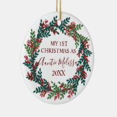 Mijn eerste kerstfeest als tante Year Kerstmis Keramisch Ornament (Rechts)