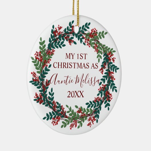 Mijn eerste kerstfeest als tante Year Kerstmis Keramisch Ornament (Rechts)