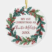 Mijn eerste kerstfeest als tante Year Kerstmis Keramisch Ornament (Voorkant)