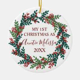 Mijn eerste kerstfeest als tante Year Kerstmis Keramisch Ornament