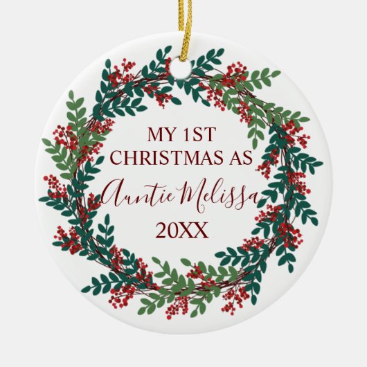 Mijn eerste kerstfeest als tante Year Kerstmis Keramisch Ornament (Voorkant)