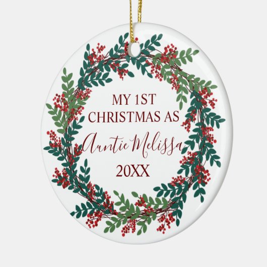 Mijn eerste kerstfeest als tante Year Kerstmis Keramisch Ornament (Links)