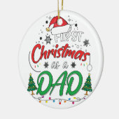 Mijn eerste kerstfeest als vader grappige nieuwe p keramisch ornament (Links)