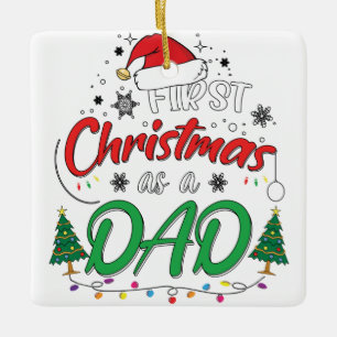 Mijn eerste kerstfeest als vader grappige nieuwe p keramisch ornament