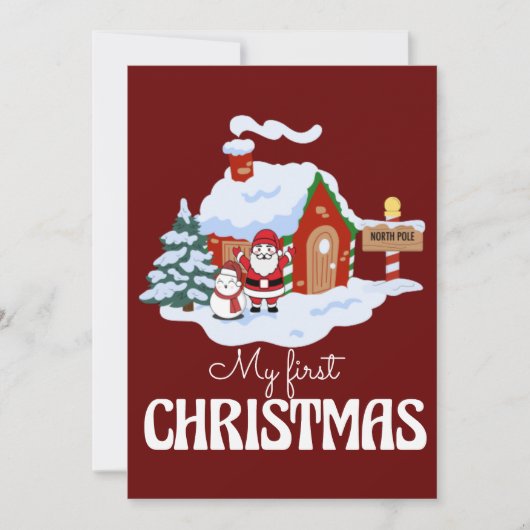Mijn eerste kerstfeest feestdagenkaart (Voorkant)