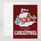 Mijn eerste kerstfeest feestdagenkaart (Voorkant / Achterkant)