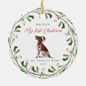 Mijn eerste kerstfeest met naamwijzer keramisch ornament (Achterkant)