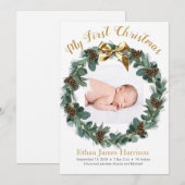 Mijn eerste kerstfeest nieuwe babyaankondiging feestdagenkaart (Voorkant / Achterkant)