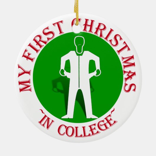 Mijn eerste kerstfeest op het college keramisch ornament (Achterkant)