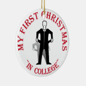 Mijn eerste kerstfeest op het college keramisch ornament (Rechts)