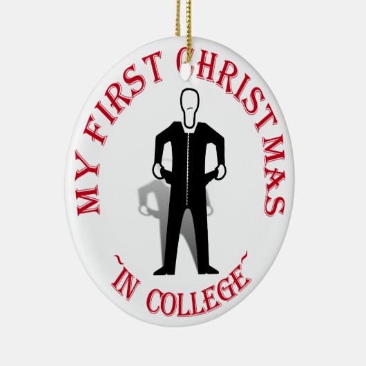 Mijn eerste kerstfeest op het college keramisch ornament (Rechts)