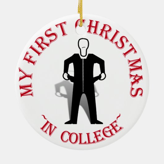 Mijn eerste kerstfeest op het college keramisch ornament (Achterkant)