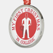 Mijn eerste kerstfeest op het college metalen ornament (Links)