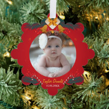 Mijn eerste kerstfeest Rood Persoonlijke babysnaam