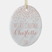 Mijn eerste kerstfeest roos goud en marmer | Confe Keramisch Ornament (Rechts)