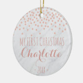 Mijn eerste kerstfeest roos goud en marmer | Confe Keramisch Ornament (Links)