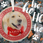 Mijn eerste Kerstfeest voor altijd Thuis Modern Pe Glas Ornament<br><div class="desc">Dit eenvoudige en klassieke ontwerp is samengesteld uit serif typografie en voegt een douanefoto toe. "Mijn eerste Kerstmis in mijn voorgoed thuis" omringt de aangepaste foto.</div>