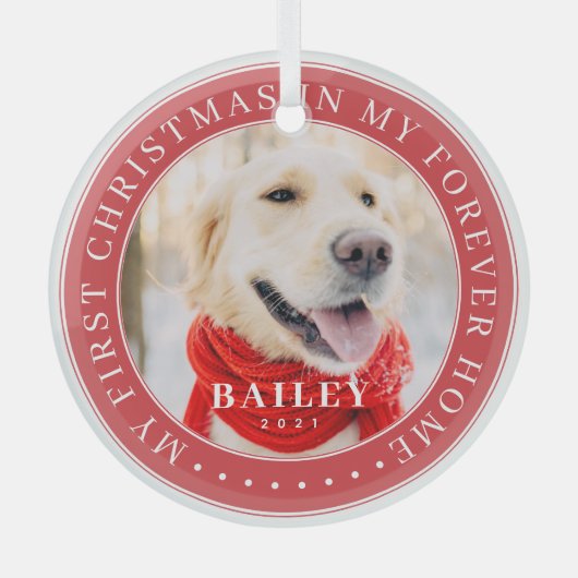 Mijn eerste Kerstfeest voor altijd Thuis Modern Pe Glas Ornament (Voorkant)