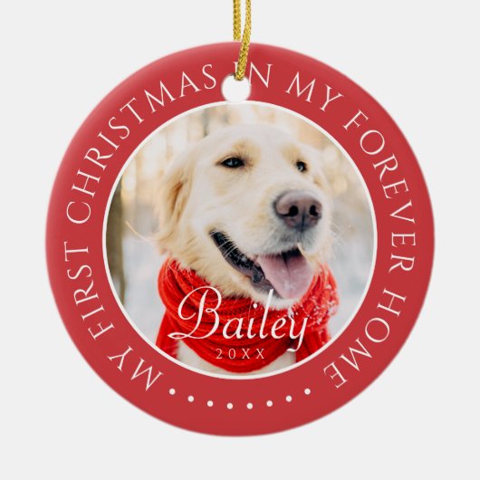 Mijn eerste Kerstfeest voor altijd Thuis Modern Pe Keramisch Ornament (Voorkant)