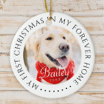 Mijn eerste Kerstfeest voor altijd Thuis Modern Pe Keramisch Ornament<br><div class="desc">Dit eenvoudige en klassieke ontwerp is samengesteld uit serif typografie en voegt een douanefoto toe. "Mijn eerste Kerstmis in mijn voorgoed thuis" omringt de aangepaste foto.</div>