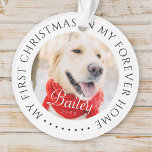 Mijn eerste Kerstfeest voor altijd Thuis Modern Pe Ornament<br><div class="desc">Dit eenvoudige en klassieke ontwerp is samengesteld uit serif typografie en voegt een douanefoto toe. "Mijn eerste Kerstmis in mijn voorgoed thuis" omringt de aangepaste foto.</div>