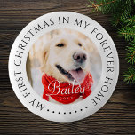 Mijn eerste Kerstfeest voor altijd Thuis Modern Pe Ronde Button 5,7 Cm<br><div class="desc">Dit eenvoudige en klassieke ontwerp is samengesteld uit serif typografie en voegt een douanefoto toe. "Mijn eerste Kerstmis in mijn voorgoed thuis" omringt de aangepaste foto.</div>