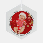 Mijn eerste kerstfeestdag Baby Foto Grandma Glas Ornament (Achterkant)
