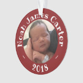 Mijn eerste kerstfoto Aangepast voor Kerstmis 2018 Ornament (voorkant)