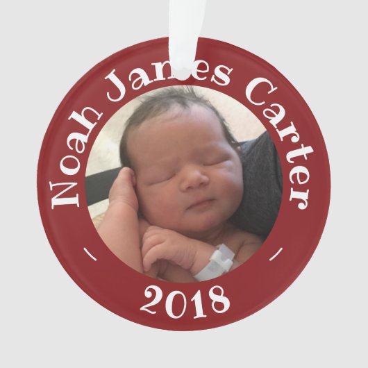 Mijn eerste kerstfoto Aangepast voor Kerstmis 2018 Ornament (voorkant)