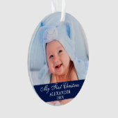 Mijn eerste kerstfoto Baby Blue Ornament (voorkant)