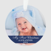 Mijn eerste kerstfoto Baby Blue Ornament (voorkant)