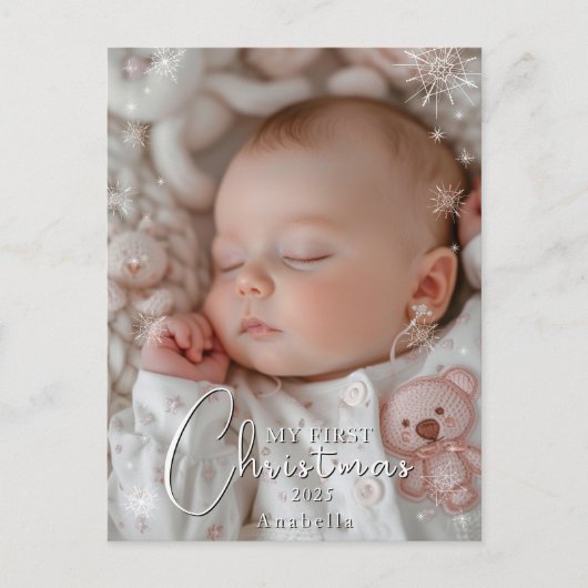 Mijn eerste kerstfoto Baby Briefkaart (Voorkant)