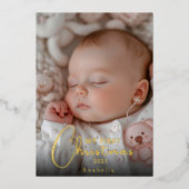 Mijn eerste kerstfoto Baby Folie Feestdagenkaart (Voorkant)