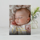Mijn eerste kerstfoto Baby Folie Feestdagenkaart (Staand Voorkant)