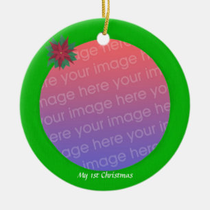 Mijn eerste kerstfoto Baby Foto Ornament Green