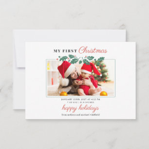 Mijn eerste kerstfoto Baby, geboorteaankondiging