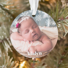 Mijn eerste kerstfoto Baby Girl Pink Ornament