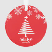 Mijn eerste kerstfoto Baby Girl Pink Ornament (achterkant)