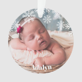 Mijn eerste kerstfoto Baby Girl Pink Ornament