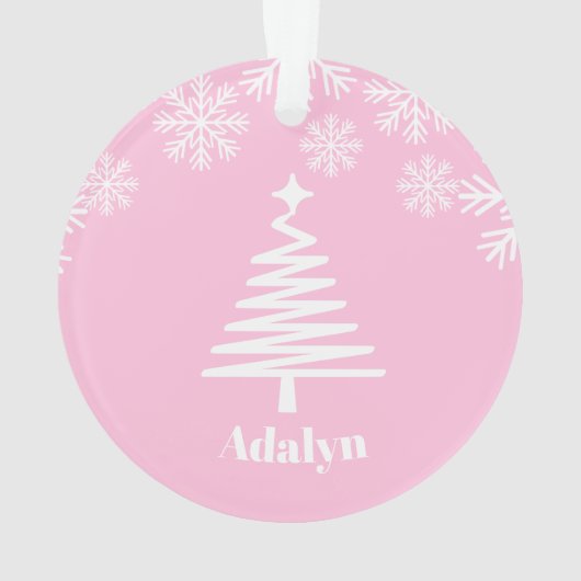 Mijn eerste kerstfoto Baby Girl Pink Ornament (achterkant)