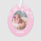 Mijn eerste kerstfoto Baby Girl Pink Ornament (voorkant)