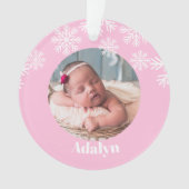Mijn eerste kerstfoto Baby Girl Pink Ornament (voorkant)