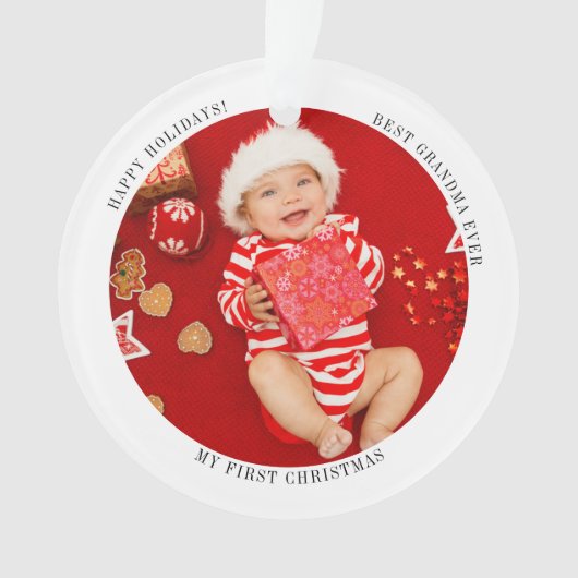Mijn eerste kerstfoto Baby Grandma Holiday Ornament (voorkant)