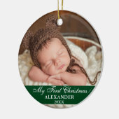 Mijn eerste kerstfoto Baby Green Keramisch Ornament (Links)